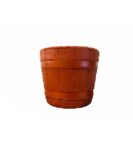 MACETA SIMIL BARRIL DE MADERA PLASTIC ART