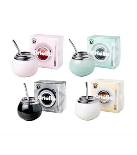 MATE DE CERAMICA CRIOLLO CON BOMBILLA