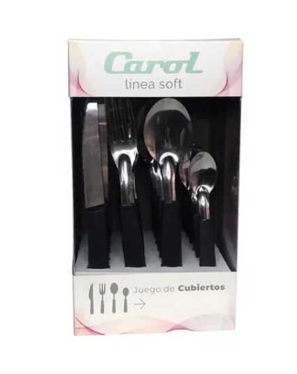 CUBIERTOS EN CAJA x 16u LINEA FUSION CAROL