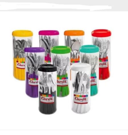 CUBIERTOS EN TARRO PLASTICO x 24u CAROL