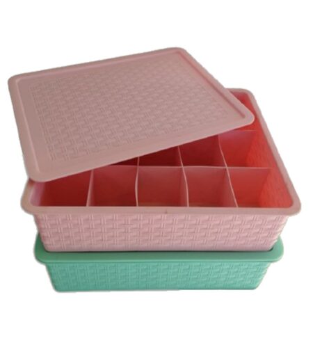 CAJA SIMIL RATTAN CON TAPA Y DIVISIONES