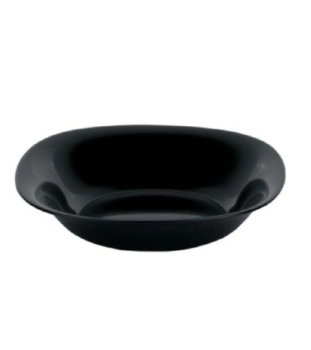 PLATO HONDO CUADRADO 23cm OPALINA NEGRA