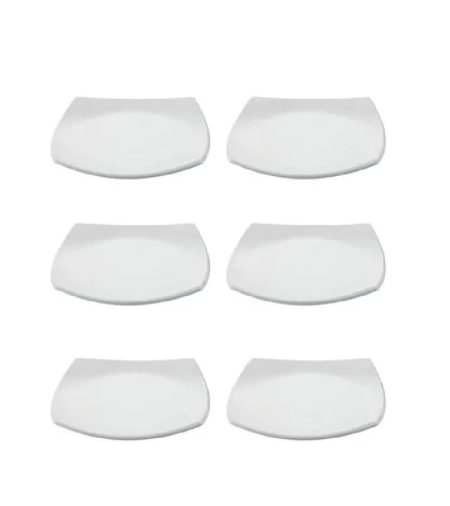 PLATO POSTRE CUADRADO 24cm OPALINA BLANCA