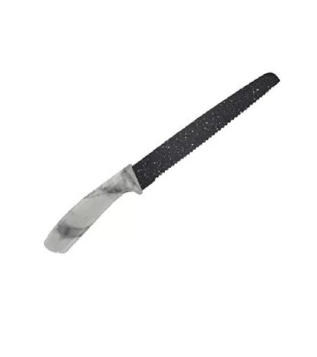CUCHILLO DENTADO 33cm MANGO SIMIL MARMOL