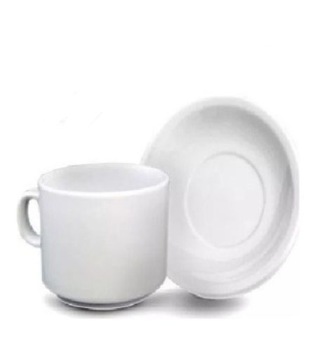 POCILLO DE CAFE 90cc + PLATO PORCELANA RICONY
