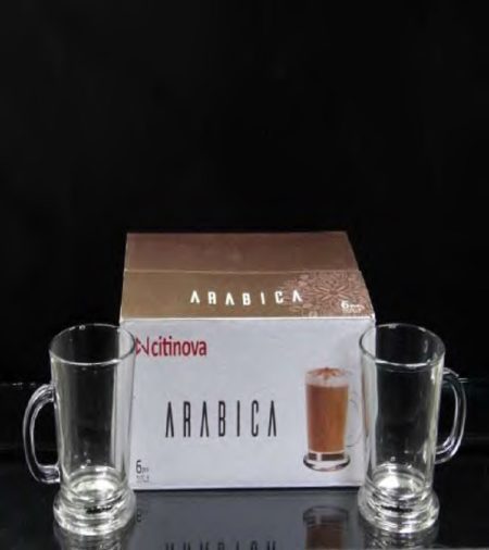 TAZA DE VIDRIO ARABICA 180cc CAJA x 6 UNIDADES