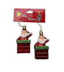 ADORNO DE NAVIDAD SANTA EN CHIMENEA x 2und