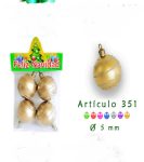 ESFERA DE NAVIDAD No.5 SATINADA DECORADA x 4u