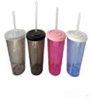 VASO ACRILICO CRISTAL CON TAPA Y SORBETE