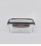 CONTENEDOR HERMETICO RECTANGULAR DE VIDRIO CON TAPA