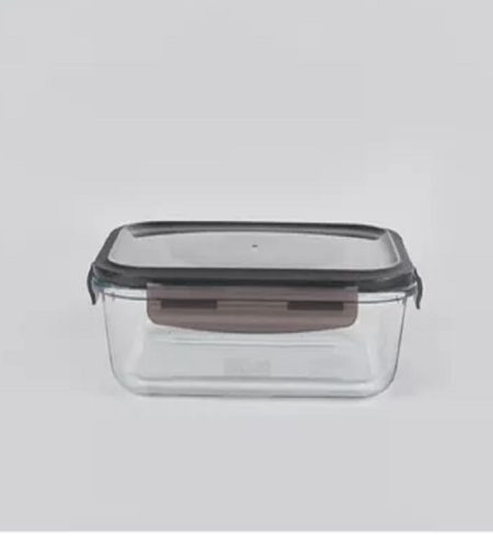 CONTENEDOR HERMETICO RECTANGULAR DE VIDRIO CON TAPA