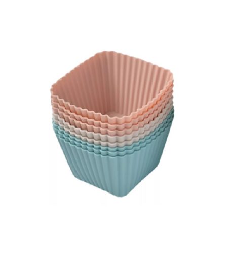 PIROTINES DE SILICONA CUADRADOS PARA MUFFINS PACK x 12u
