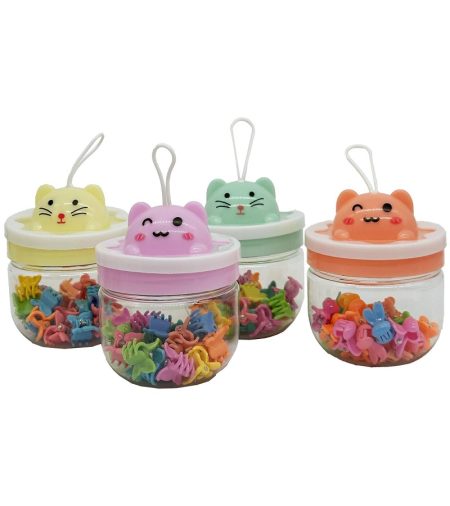 SET DE BROCHES PARA PELO INFANTIL POTE A ROSCA