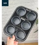 MOLDE PARA MUFFINS x 6 ACERO AL CARBONO CAROL