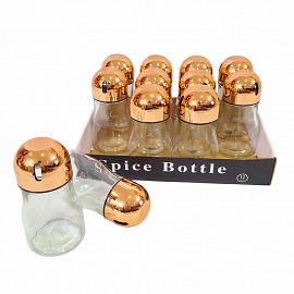 SALERO OVAL VIDRIO TAPA DORADA