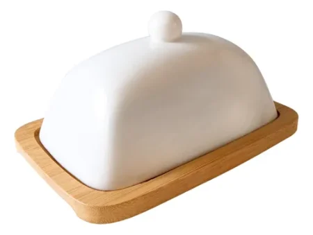 MANTEQUERA CERAMICA CON BASE BAMBOO